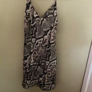 L’AGENCE Elora mini slip dress in natural multi python